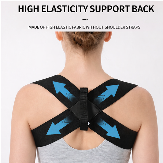Adjustable posture correction belt (M–XXL), slim and discreet design; helps improve posture, reduce hunchback and back pain for both men and women.