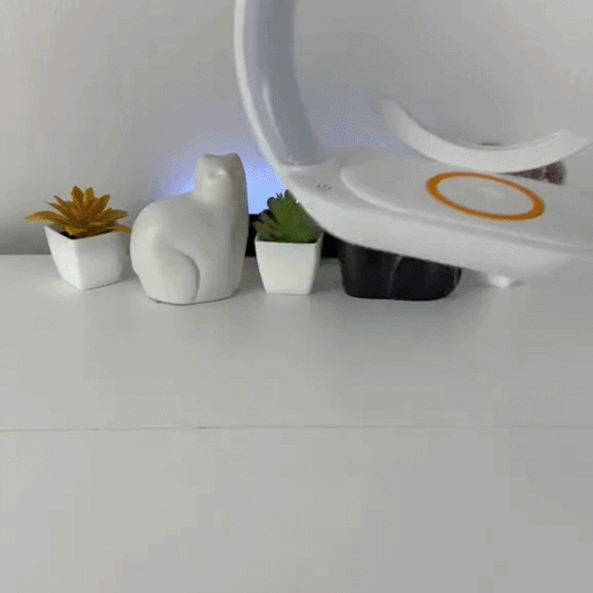 Retail Exclusive! 15W Fast Wireless Charger with Mesmerizing Quicksand Night Lamp – Stylish Tabletop Decor in Vibrant Orange