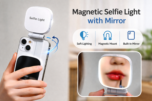 Magnetic Selfie Light with Mirror for Vlogging
