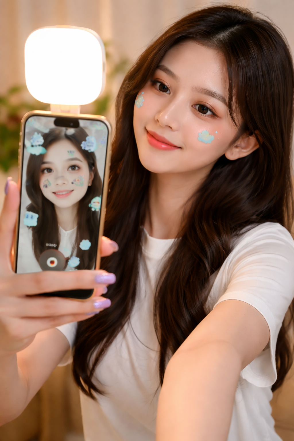 Magnetic Selfie Light with Mirror for Vlogging