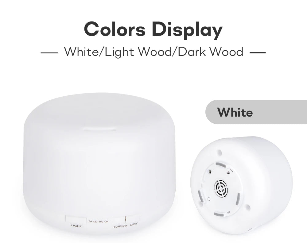 500ML ultrasonic diffuser, remote control, lights, essential oil humidifier aromatherapy