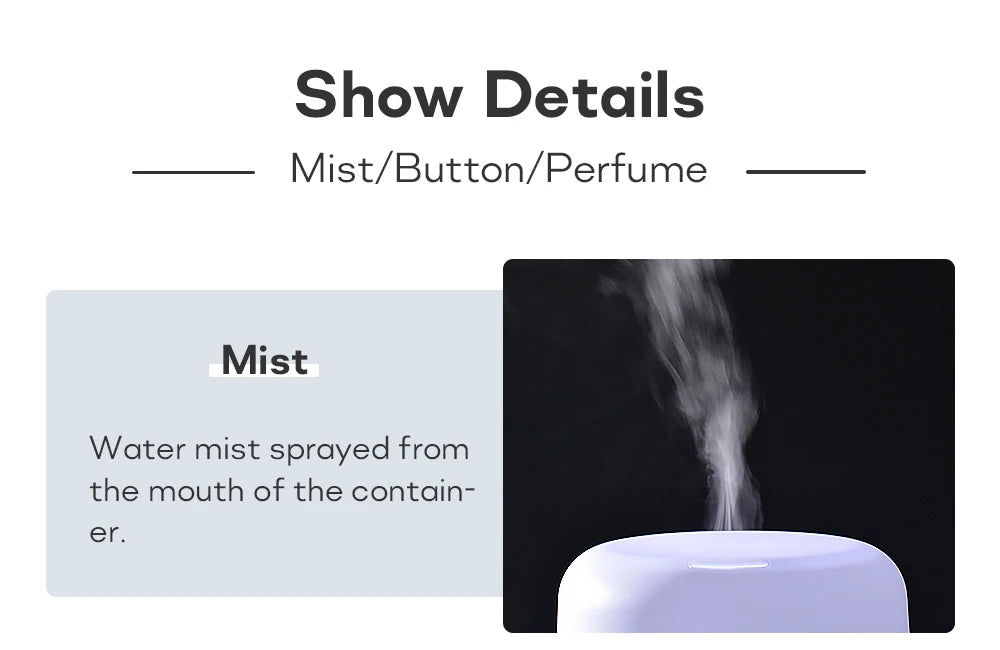 500ML ultrasonic diffuser, remote control, lights, essential oil humidifier aromatherapy