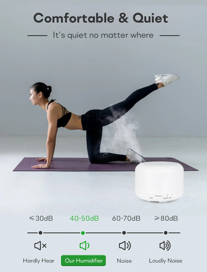 500ML ultrasonic diffuser, remote control, lights, essential oil humidifier aromatherapy