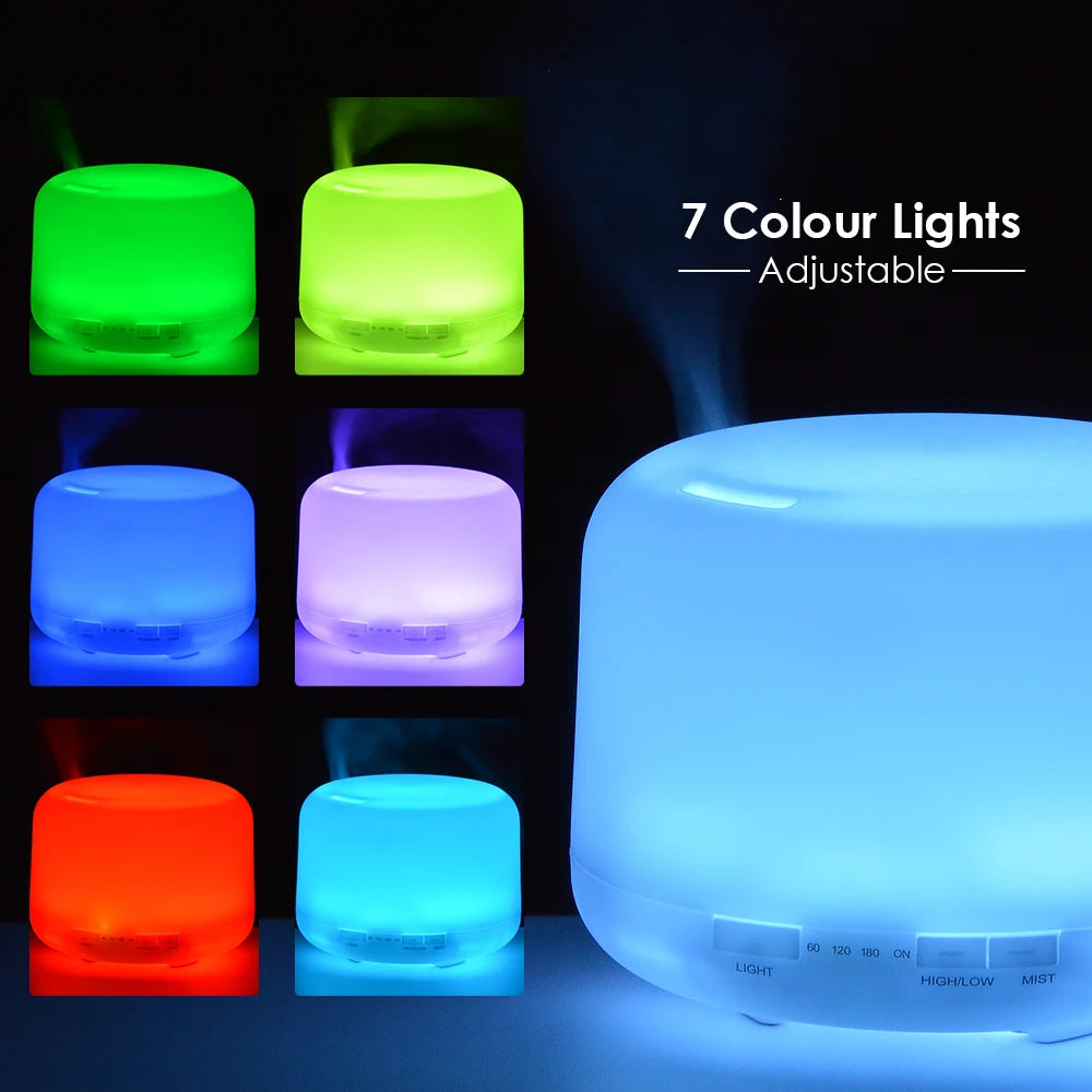 500ML ultrasonic diffuser, remote control, lights, essential oil humidifier aromatherapy