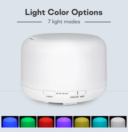 500ML ultrasonic diffuser, remote control, lights, essential oil humidifier aromatherapy