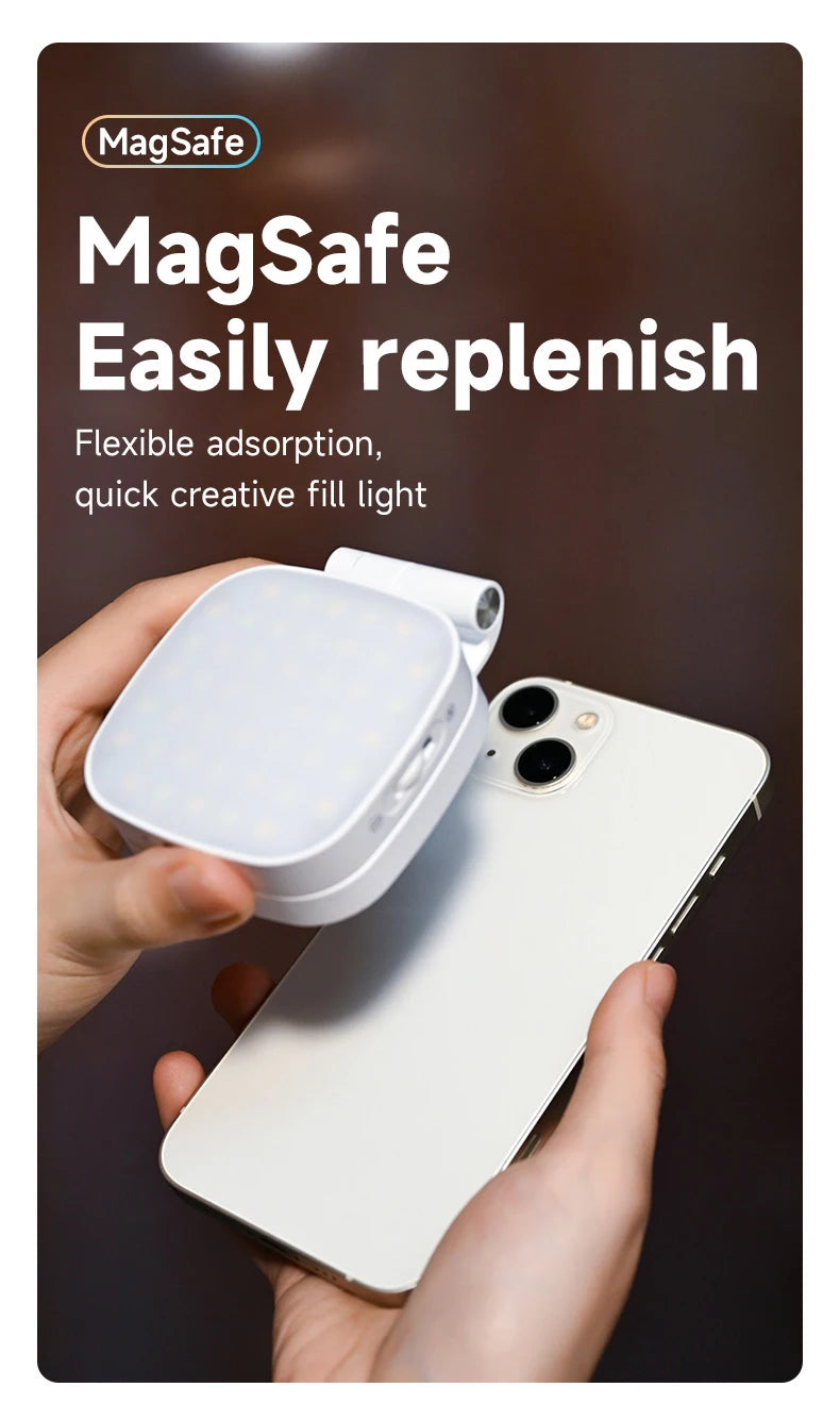 Magnetic Selfie Light with Mirror for Vlogging
