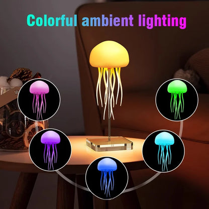 Glow with Magic: RGB Jellyfish Night Light, Voice-Controlled, USB-C Rechargeable Ambience Lamp