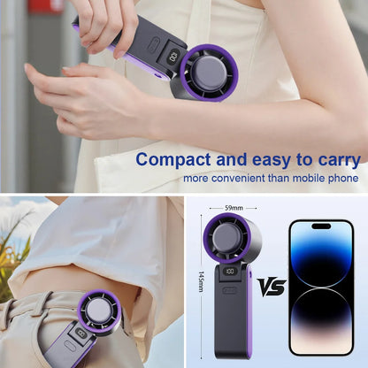 Powerful Cooling in Your Pocket – 100-Speed Turbo Handheld Fan with Ice-Cooling Touch.