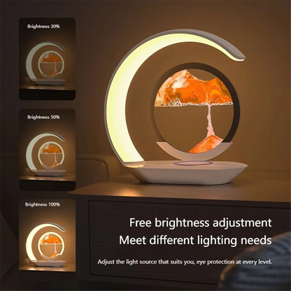Retail Exclusive! 15W Fast Wireless Charger with Mesmerizing Quicksand Night Lamp – Stylish Tabletop Decor in Vibrant Orange