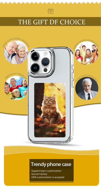NFC phone Case Cover E-ink Screen Image Transmission For 16 Pro MAX  DIY Cases