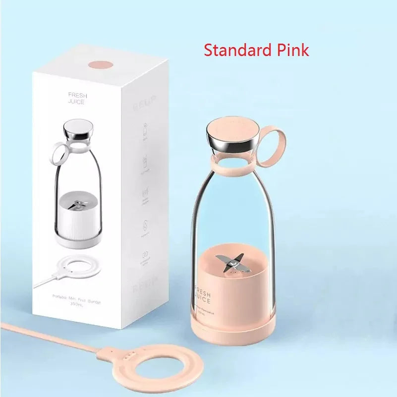 Portable Blender Bottle – 350ML USB Rechargeable Mini Juicer Cup for Smoothies, Fruit Juice & Travel Mixing