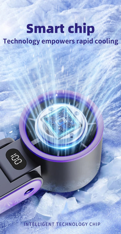 Powerful Cooling in Your Pocket – 100-Speed Turbo Handheld Fan with Ice-Cooling Touch.