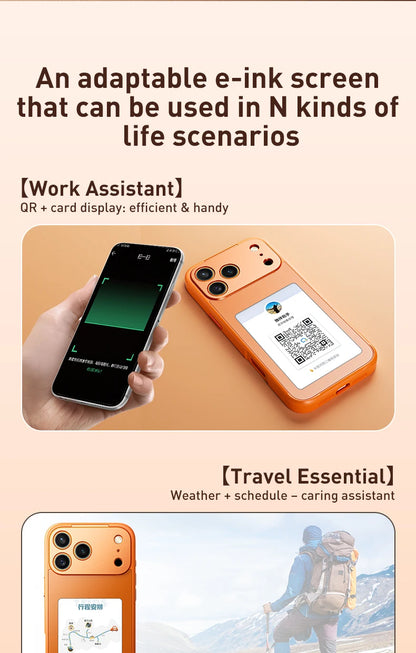 Smart E-Ink NFC Phone Case (iPhone 17 Pro Max) – Wireless Mirroring, No Battery