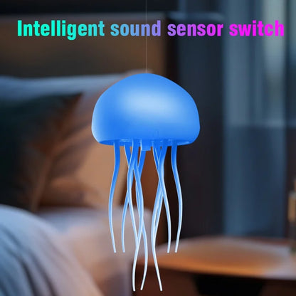Glow with Magic: RGB Jellyfish Night Light, Voice-Controlled, USB-C Rechargeable Ambience Lamp
