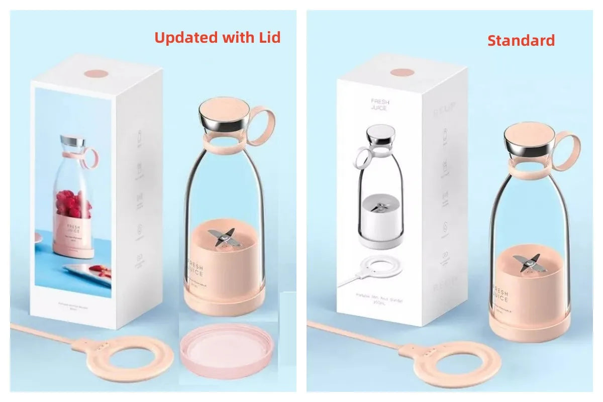 Portable Blender Bottle – 350ML USB Rechargeable Mini Juicer Cup for Smoothies, Fruit Juice & Travel Mixing