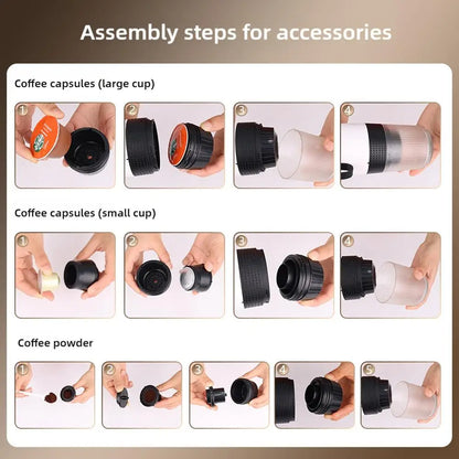 Portable Espresso Machine, 3-in-1 Capsule & Ground Coffee Maker for Travel, Car & Home