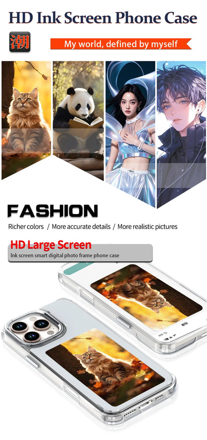 NFC phone Case Cover E-ink Screen Image Transmission For 16 Pro MAX  DIY Cases