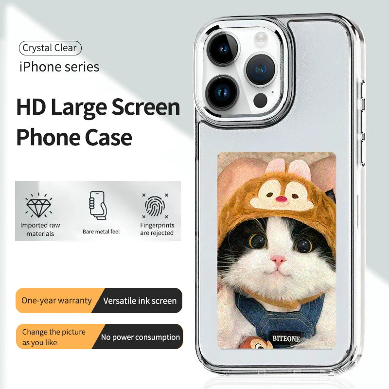 NFC phone Case Cover E-ink Screen Image Transmission For 16 Pro MAX  DIY Cases