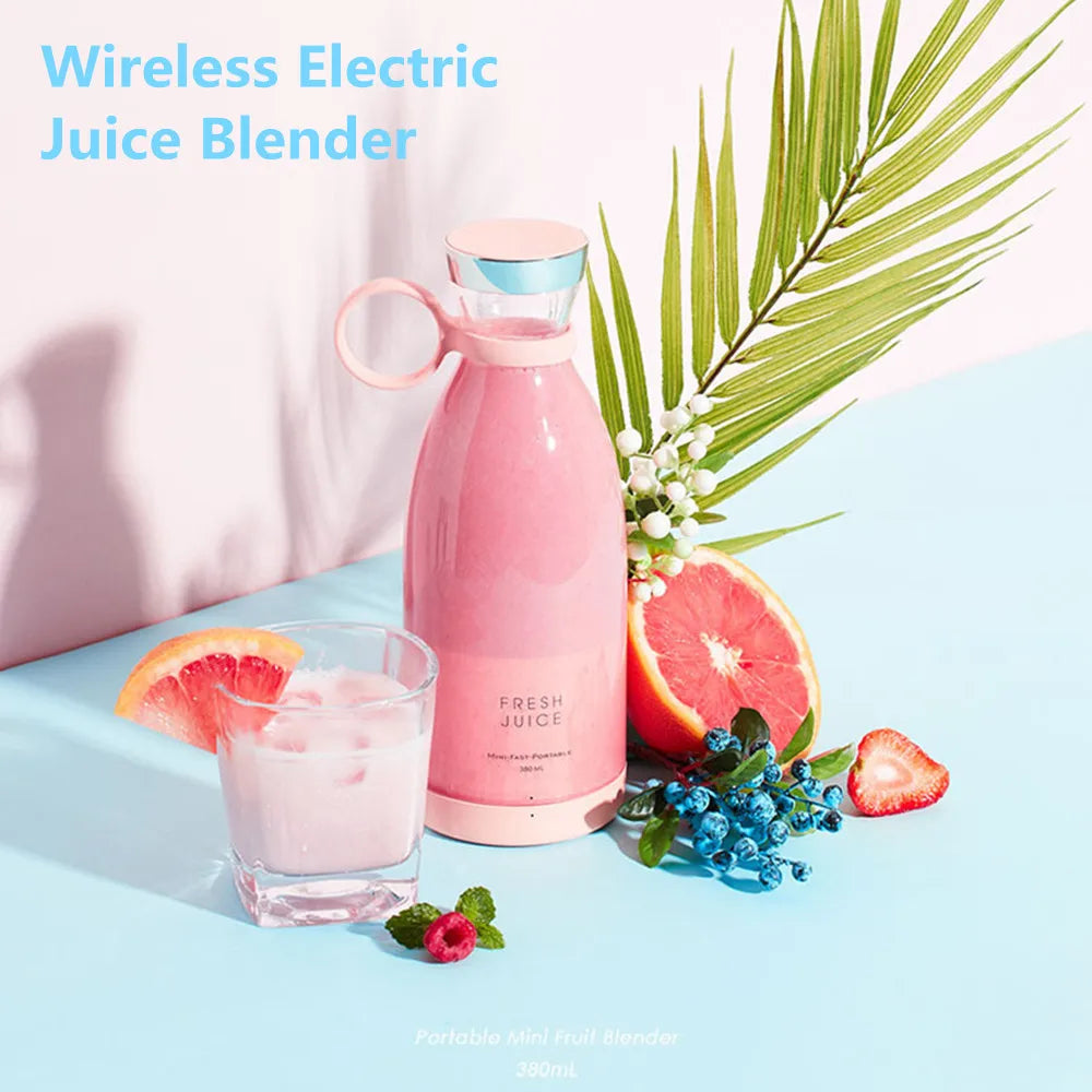 Portable Blender Bottle – 350ML USB Rechargeable Mini Juicer Cup for Smoothies, Fruit Juice & Travel Mixing