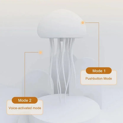 Glow with Magic: RGB Jellyfish Night Light, Voice-Controlled, USB-C Rechargeable Ambience Lamp