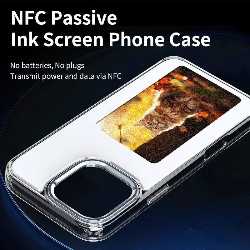 NFC phone Case Cover E-ink Screen Image Transmission For 16 Pro MAX  DIY Cases