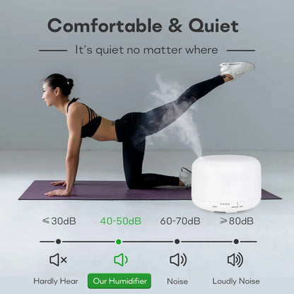 500ML ultrasonic diffuser, remote control, lights, essential oil humidifier aromatherapy
