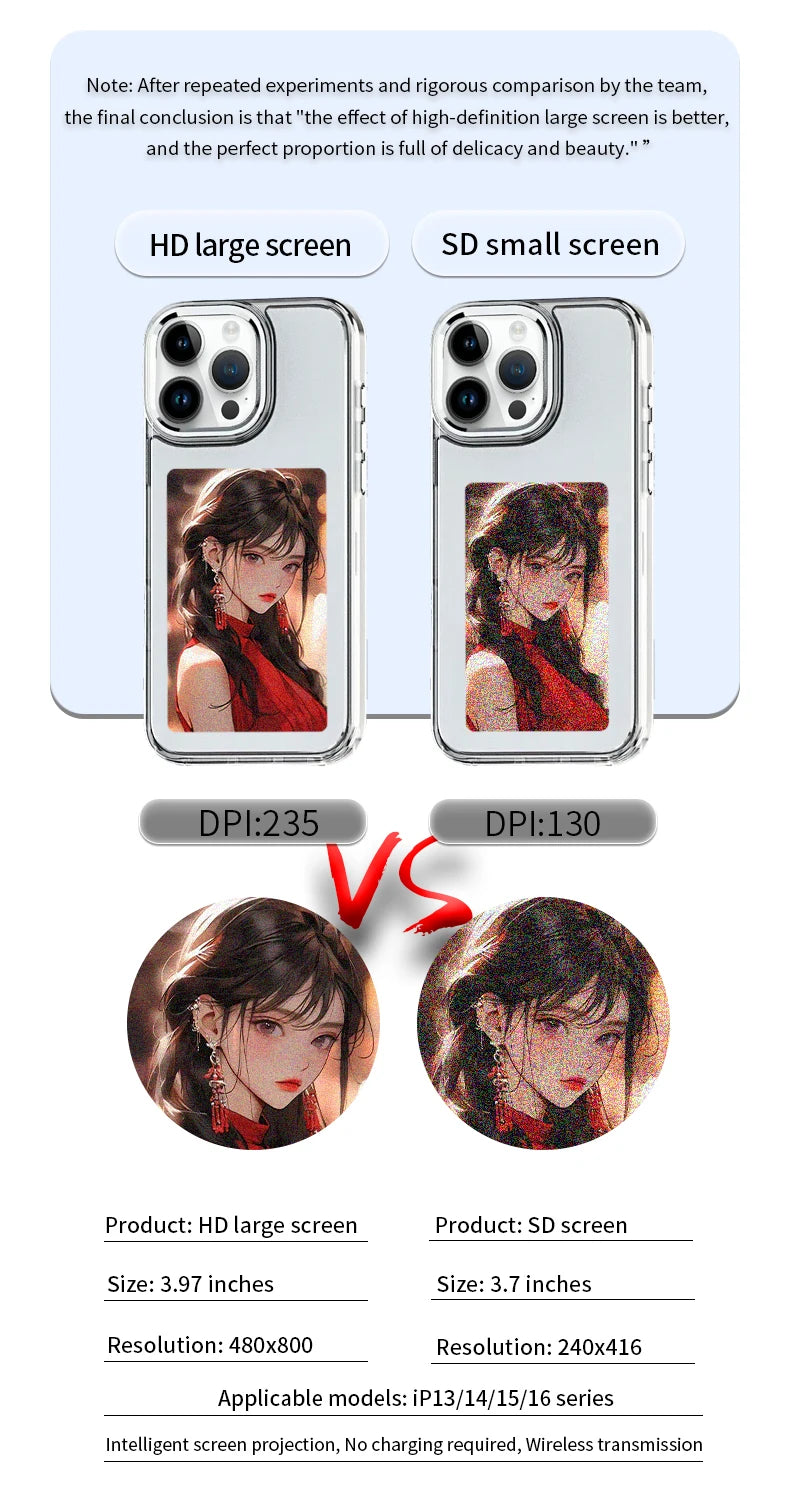 NFC phone Case Cover E-ink Screen Image Transmission For 16 Pro MAX  DIY Cases