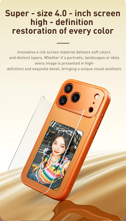 Smart E-Ink NFC Phone Case (iPhone 17 Pro Max) – Wireless Mirroring, No Battery