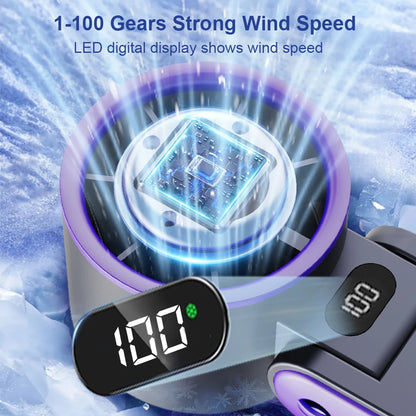 Powerful Cooling in Your Pocket – 100-Speed Turbo Handheld Fan with Ice-Cooling Touch.