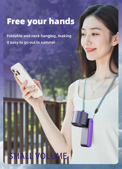 Powerful Cooling in Your Pocket – 100-Speed Turbo Handheld Fan with Ice-Cooling Touch.