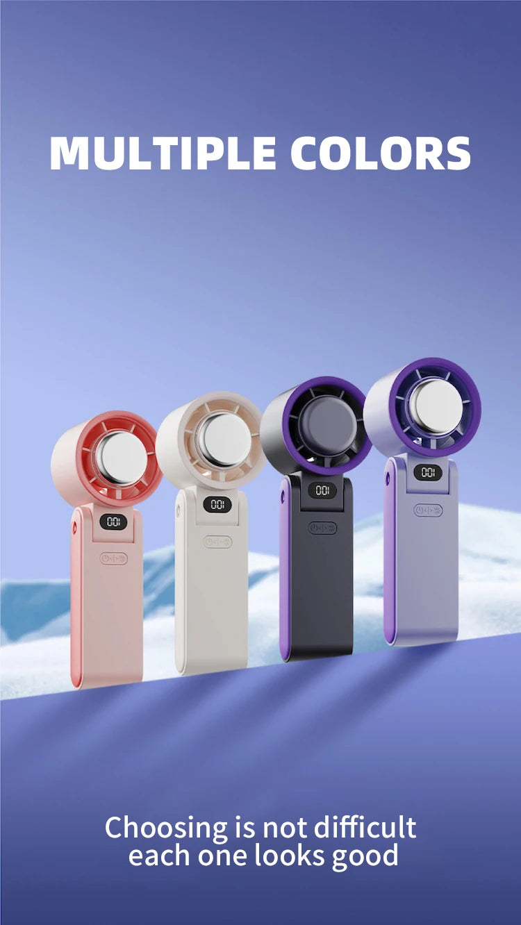 Powerful Cooling in Your Pocket – 100-Speed Turbo Handheld Fan with Ice-Cooling Touch.