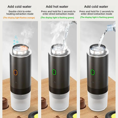 Portable Espresso Machine, 3-in-1 Capsule & Ground Coffee Maker for Travel, Car & Home