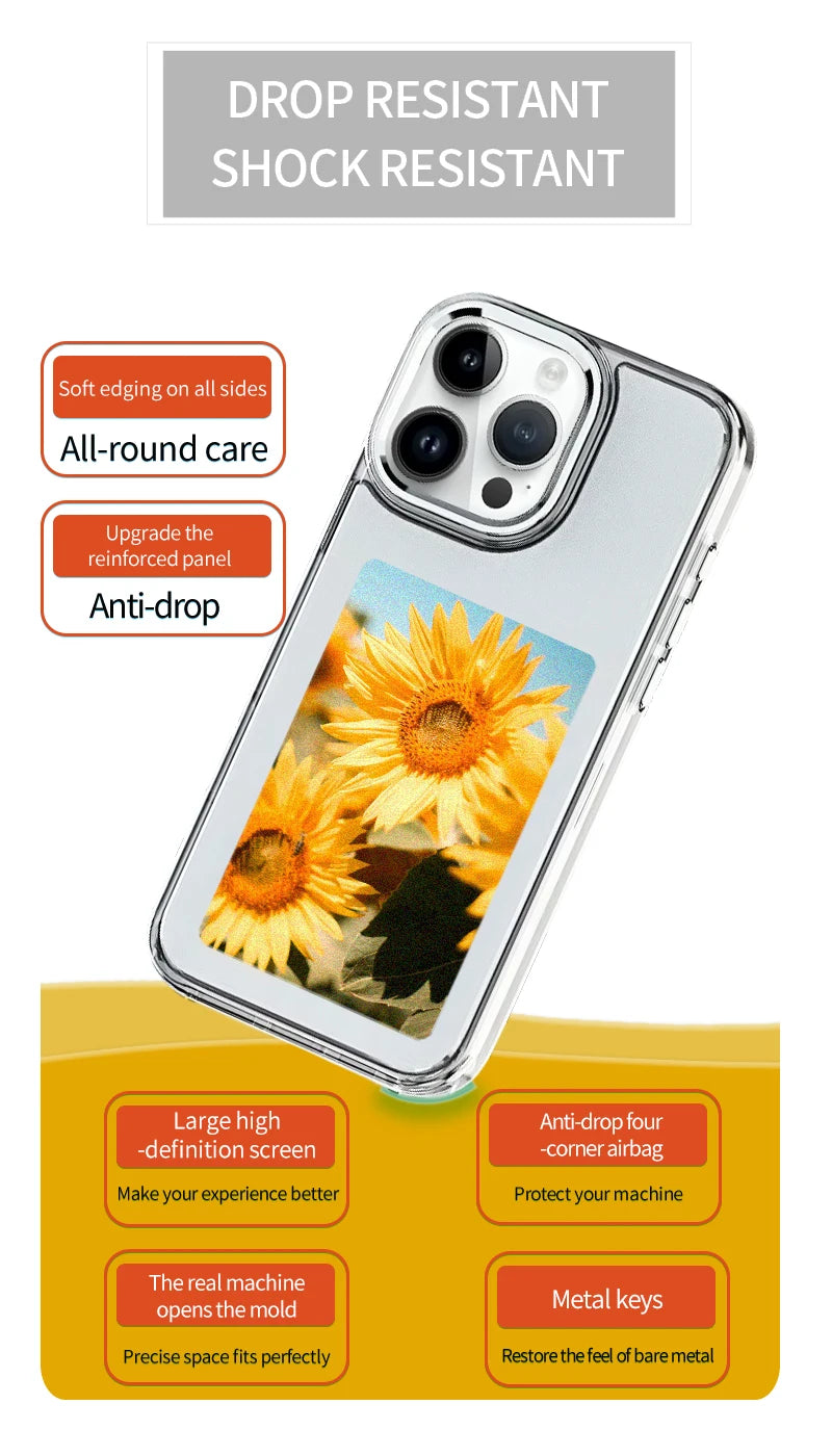 NFC phone Case Cover E-ink Screen Image Transmission For 16 Pro MAX  DIY Cases