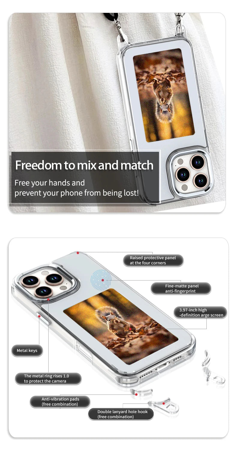 NFC phone Case Cover E-ink Screen Image Transmission For 16 Pro MAX  DIY Cases