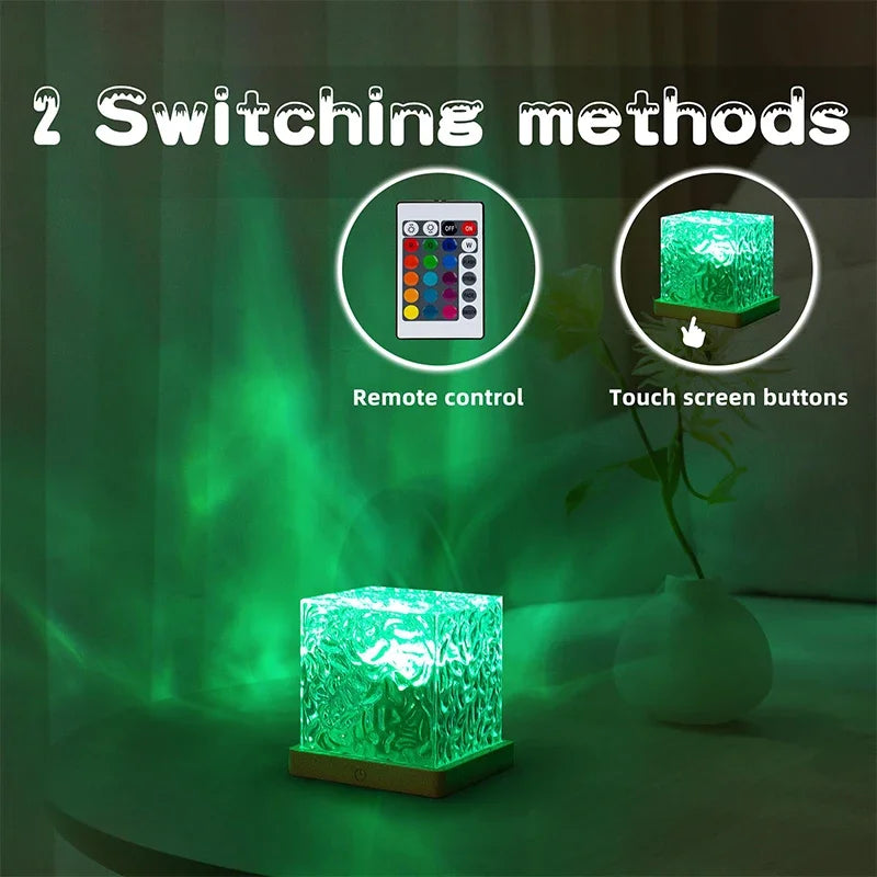 16-Color Water Ripple Projector Light – Ocean Wave Ambient Lamp for Bedroom, Gaming Room & Home Decor
