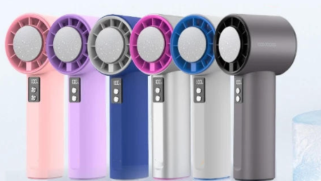 Portable Foldable Rechargeable Cooling Fan (3600mAh) – High-Speed Turbo Handheld & Neck Fan with Ice-Cooling Effect for Outdoor Use