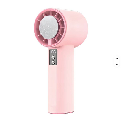 Portable Foldable Rechargeable Cooling Fan (3600mAh) – High-Speed Turbo Handheld & Neck Fan with Ice-Cooling Effect for Outdoor Use