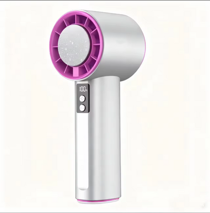 Portable Foldable Rechargeable Cooling Fan (3600mAh) – High-Speed Turbo Handheld & Neck Fan with Ice-Cooling Effect for Outdoor Use