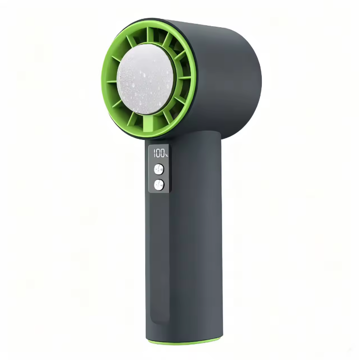 Portable Foldable Rechargeable Cooling Fan (3600mAh) – High-Speed Turbo Handheld & Neck Fan with Ice-Cooling Effect for Outdoor Use