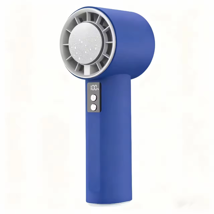 Portable Foldable Rechargeable Cooling Fan (3600mAh) – High-Speed Turbo Handheld & Neck Fan with Ice-Cooling Effect for Outdoor Use