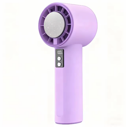 Portable Foldable Rechargeable Cooling Fan (3600mAh) – High-Speed Turbo Handheld & Neck Fan with Ice-Cooling Effect for Outdoor Use