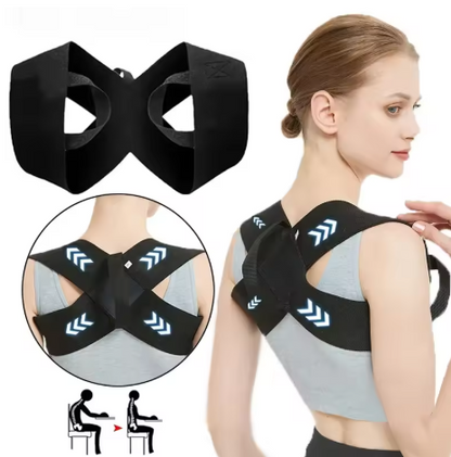 Adjustable posture correction belt (M–XXL), slim and discreet design; helps improve posture, reduce hunchback and back pain for both men and women.
