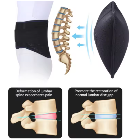Inflatable Lumbar Support Cushion Relieves Back Pain Improves Posture Comfort