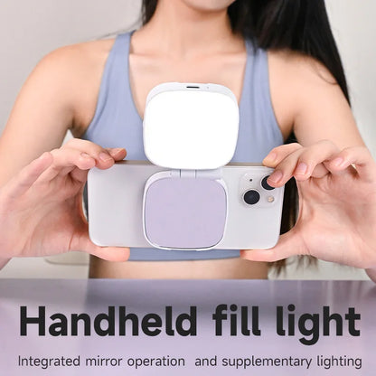 Magnetic Selfie Light with Mirror for Vlogging