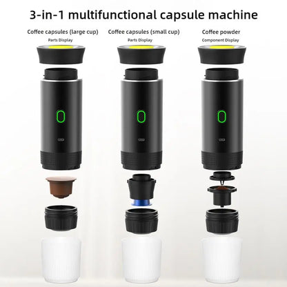 Portable Espresso Machine, 3-in-1 Capsule & Ground Coffee Maker for Travel, Car & Home