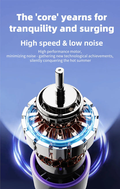 Powerful Cooling in Your Pocket – 100-Speed Turbo Handheld Fan with Ice-Cooling Touch.