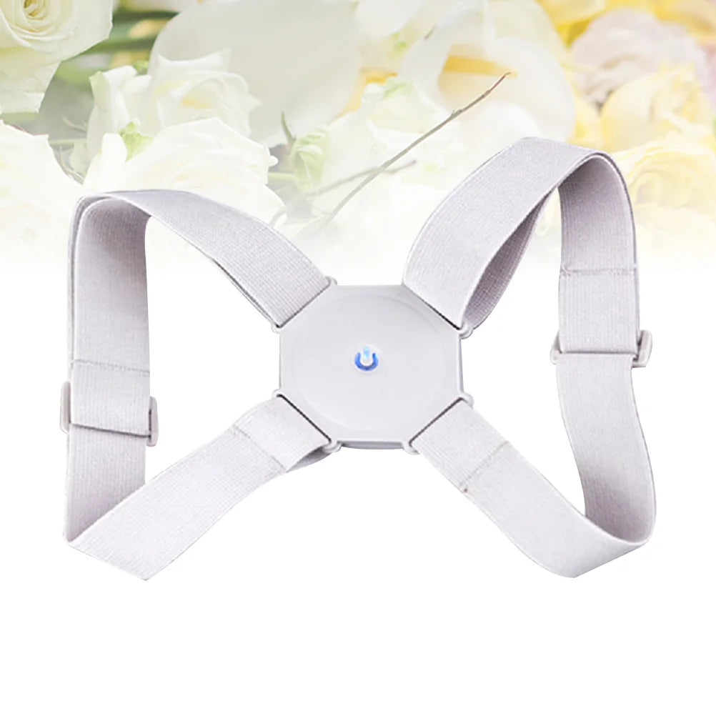 Smart posture correction belt with USB charging, provides shoulder and back support.