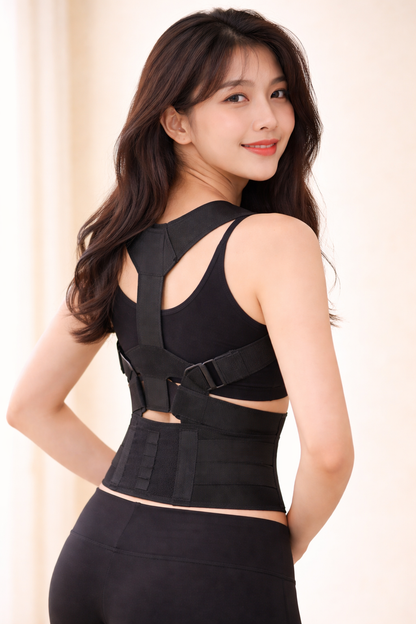 Adjustable Back Support Belt for Posture Correction – Comfortable Lumbar Brace for Upper & Lower Back Pain Relief