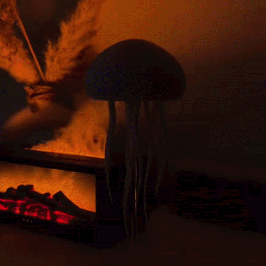 Glow with Magic: RGB Jellyfish Night Light, Voice-Controlled, USB-C Rechargeable Ambience Lamp